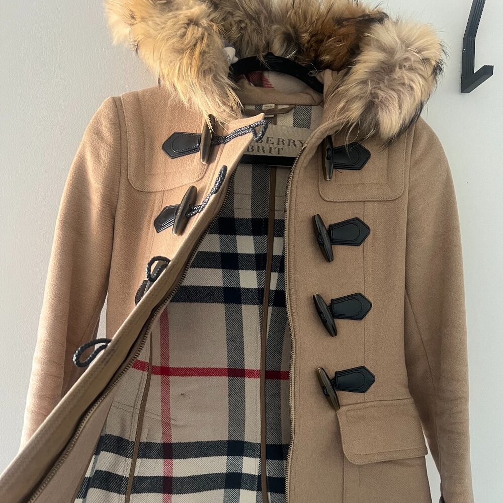 Burberry Tan Coat - Size 2